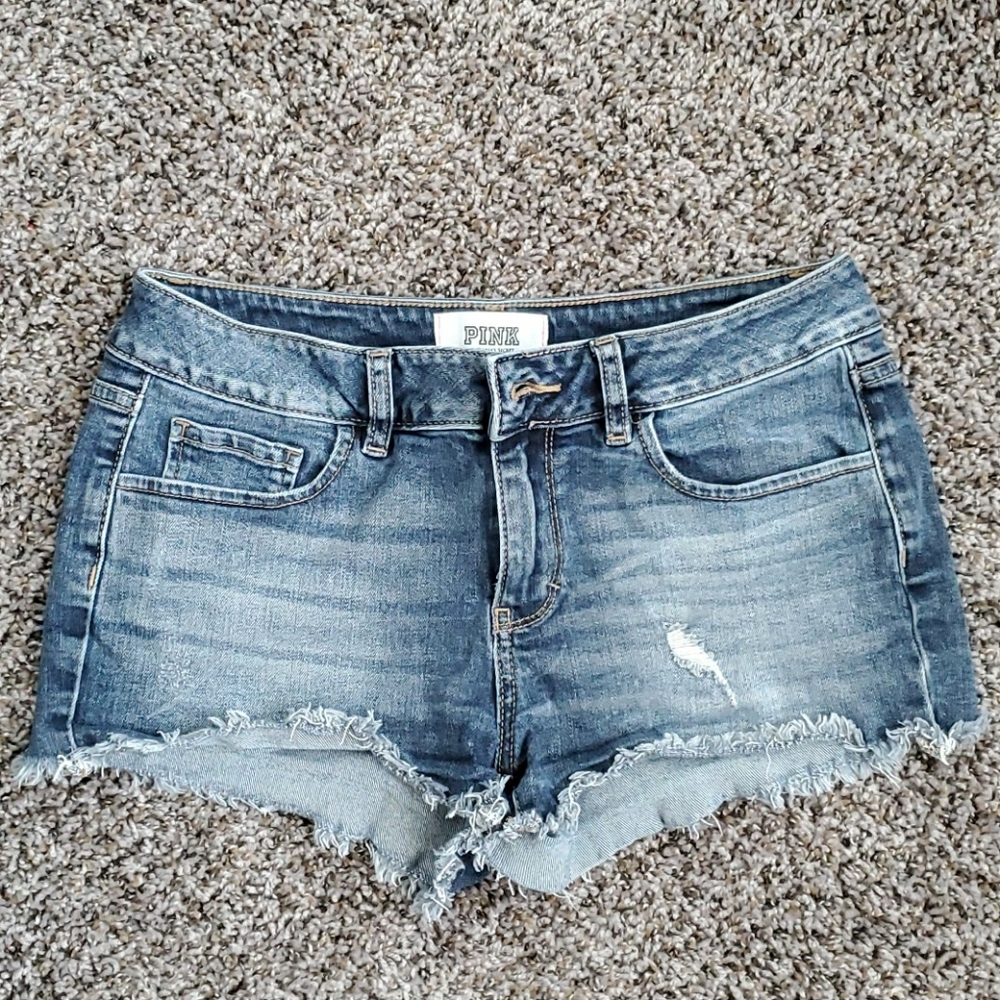 Pink Cutoff Jean Shorts